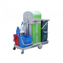 施達 清潔服務手推車 配趟門儲物箱 捲簾頂蓋 施達 清潔服務手推車 配趟門儲物箱 捲簾頂蓋